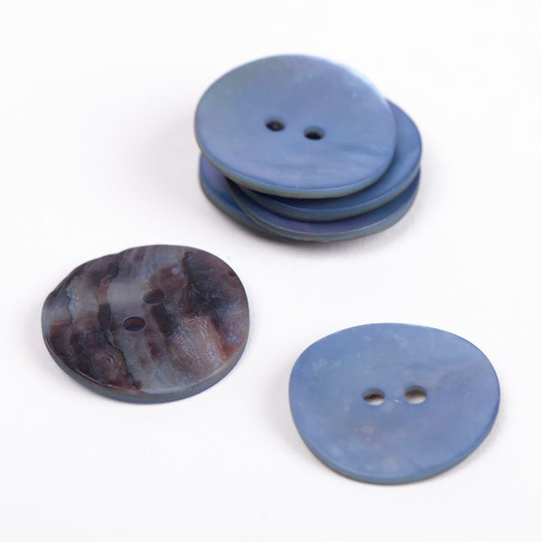 Knöpfe rund Perlmutt blau